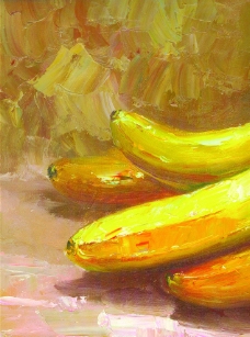 香蕉油画图片