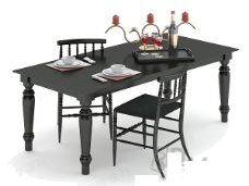 餐桌组合餐桌椅组合3d素材