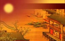中国风 山水画 古代建图片
