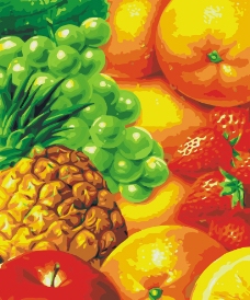 水果 数字油画图片
