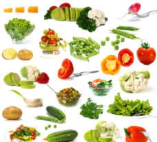 绿色新鲜蔬菜单品高清图片