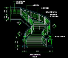 楼梯详图某豪宅内楼梯设计详细cad图纸