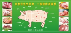 绿背景猪的分割示意图