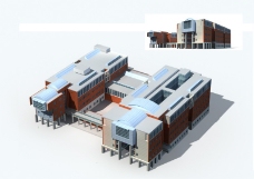 3D设计学校教学楼建筑设计3D模型
