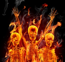 骷髅骨头火焰骨头设计素材海报素材