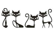 猫矢量优雅黑猫小猫动图片