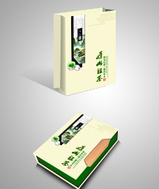 高档绿茶包装平面图图片