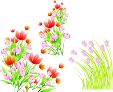 春季手绘花草卡通图片