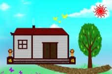 卡通小房子图片
