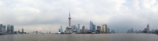 上江上海黄浦江两岸宽幅风图片