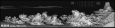 千里江山浮雕灰度图图片