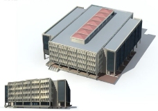 高级行政中心建筑设计3D模型图