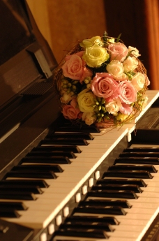 钢琴手捧花图片素材