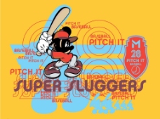 棒球的球棒米奇迪士尼卡通图案