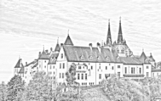 城堡 线稿图片
