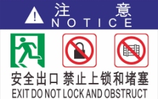 安全出口禁止上锁和堵图片