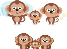可爱小动物可爱卡通小动物猴子图片