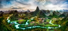 桂林山水全景图片