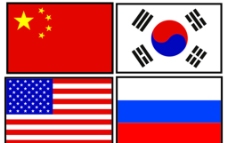 中国国旗韩国国旗美国图片