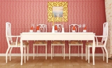 餐桌组合华丽奢华欧式餐桌椅组合模型