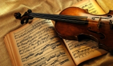 唯美乐谱小提琴图片