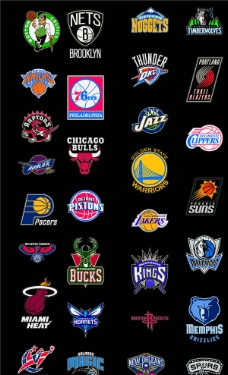 NBA LOGO墙图片