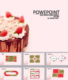 草莓蛋糕ppt模板