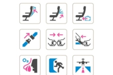 飞机安全座椅标识图片
