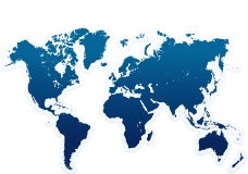 地球蓝色全球地图平面矢量图