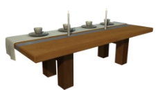 漂亮的木纹餐桌模型图片