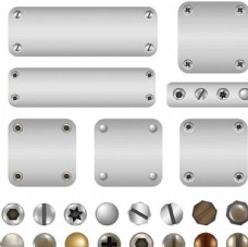 复古金属铆钉按钮矢量素材