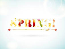 彩色春季字体设计矢量素