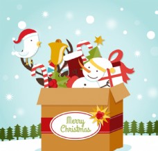 礼物盒节日背景童趣圣诞大礼包矢量素材