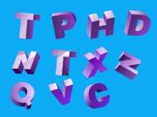 紫色字母
