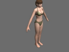 女装3D泳装青少年美女模型