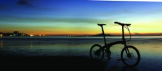 自行车 单车 黄昏图片