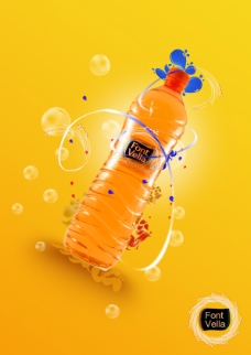 橙汁海报图片高清psd下载