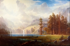 山间油画风景