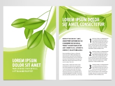 绿色叶子绿色企业传单图片