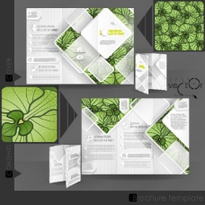 绿色花朵图案折页设计图片