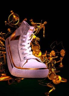 金黄 鞋子图片