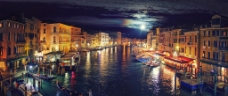 威尼斯 水道 夜景图片
