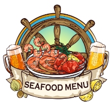 食材海鲜海鲜食物菜单设计矢量素材