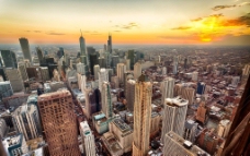 芝加哥 中央商务区 俯瞰图片