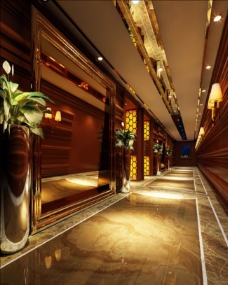 中式酒店走廊