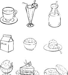 咖啡杯食物简单线条图片